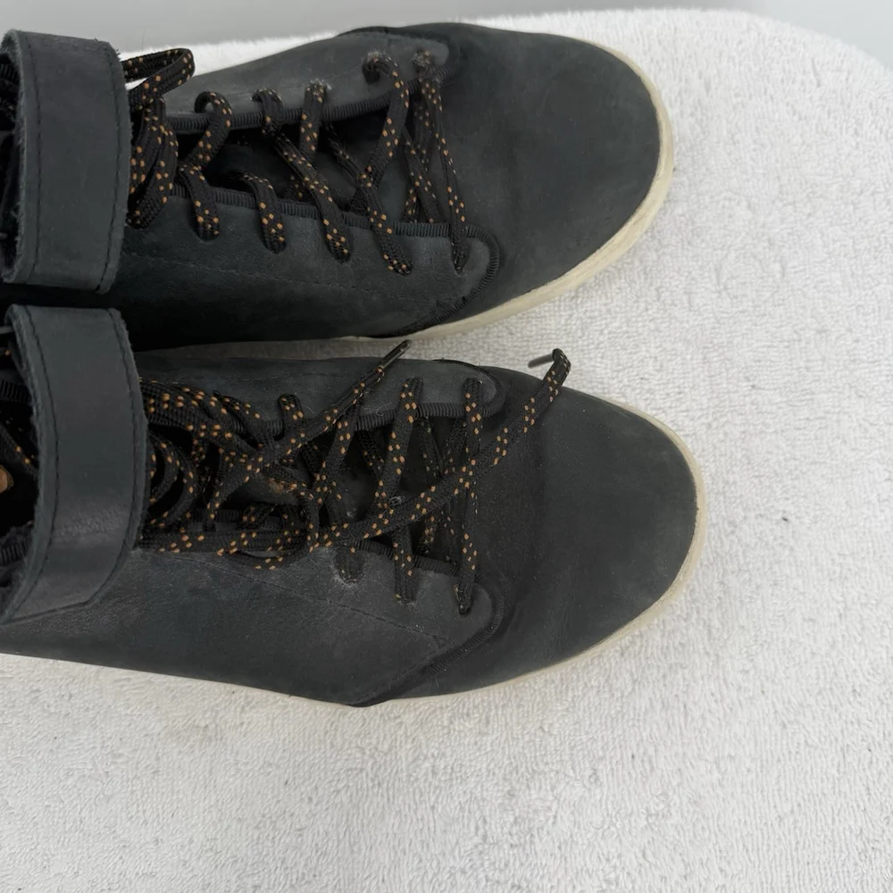Teva Willow Chukka Sneaker Black Leather High Top Shoe Women's Size 9.5